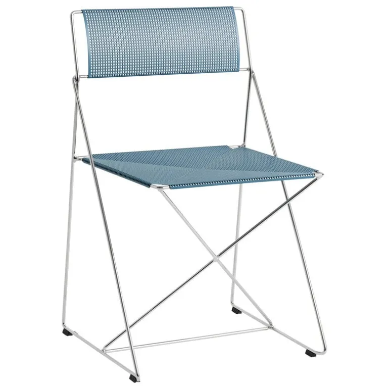 HAY X-Line chair, indoor, chromed - powder blue