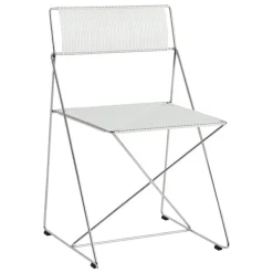 HAY X-Line chair, indoor, chromed - chalk white