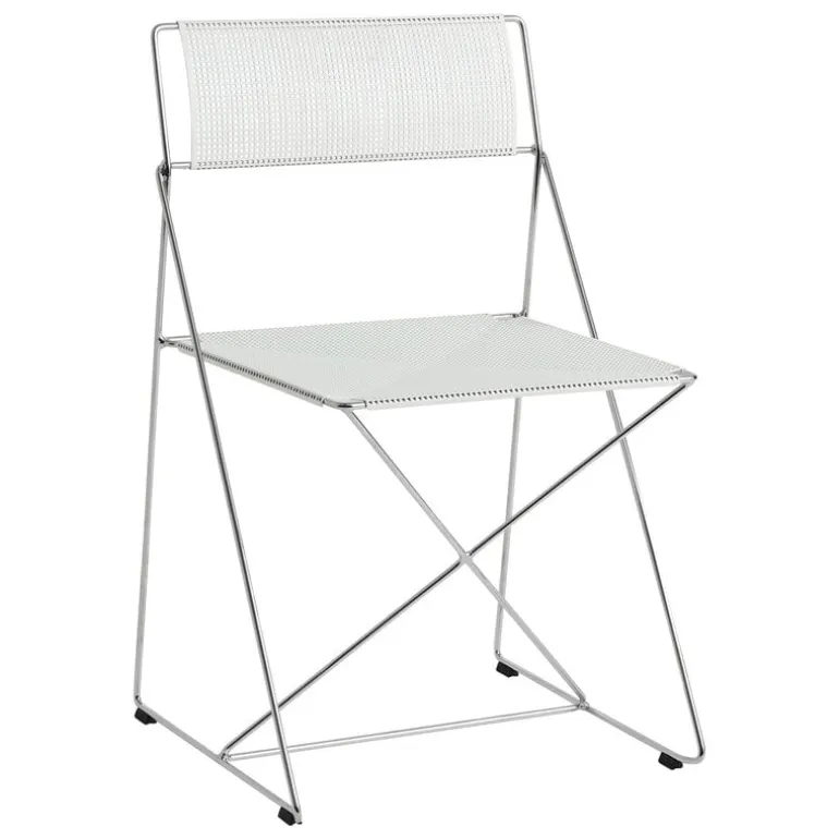 HAY X-Line chair, indoor, chromed - chalk white