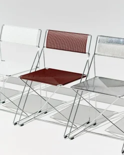 HAY X-Line chair, indoor, chromed - chalk white
