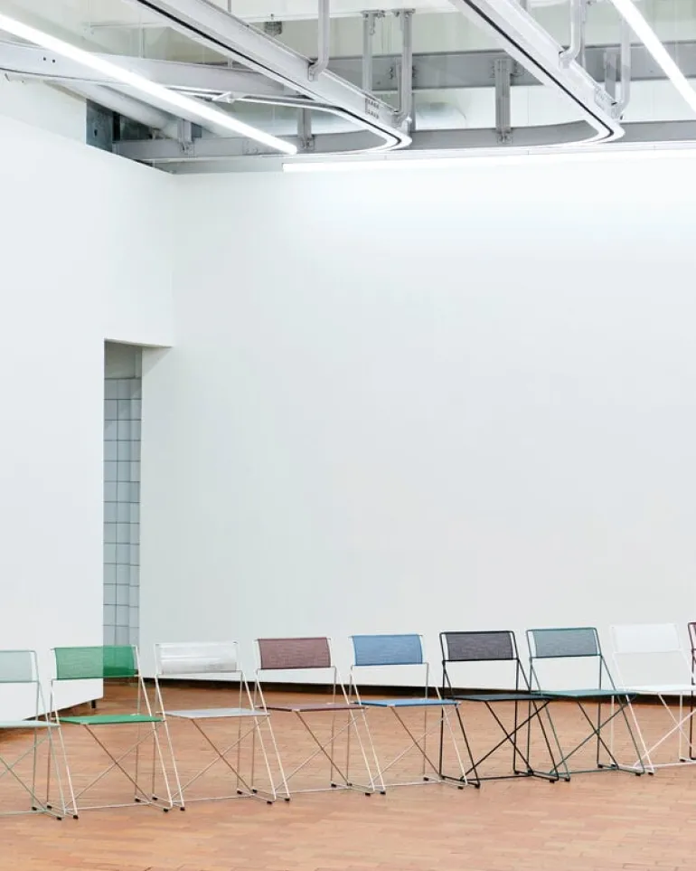 HAY X-Line chair, indoor, chromed - chalk white