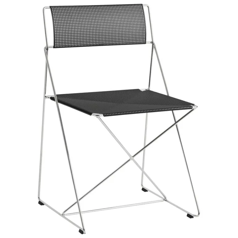 HAY X-Line chair, indoor, chrome - black