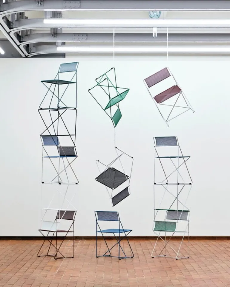 HAY X-Line chair, indoor, chrome - black