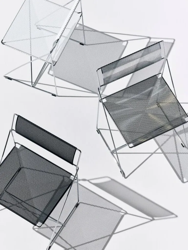 HAY X-Line chair, indoor, chrome - black