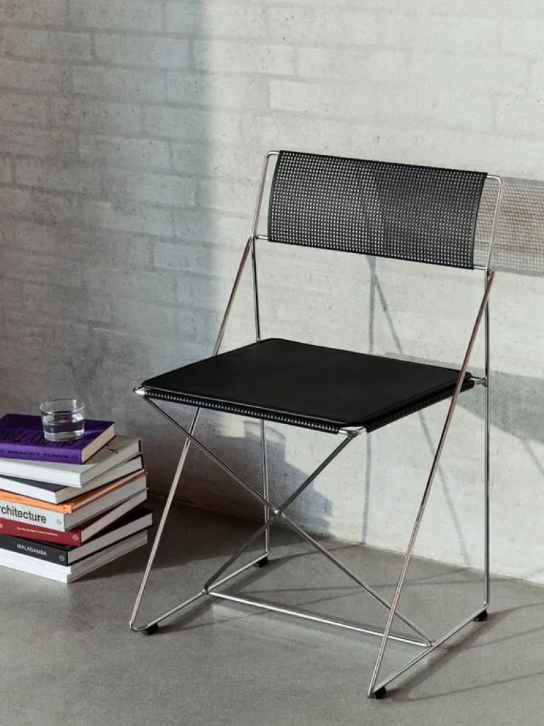 HAY X-Line chair, indoor, chrome - black
