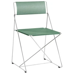 HAY X-Line chair, indoor, chromed - leek green
