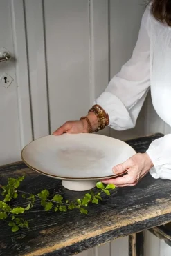 Heirol Edge cake stand, 32 cm, ivory gold