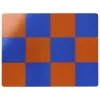 Hem Check placemat, 2 pcs, terracotta - cobalt