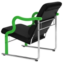 Hem Experiment lounge chair 501, green - black leather