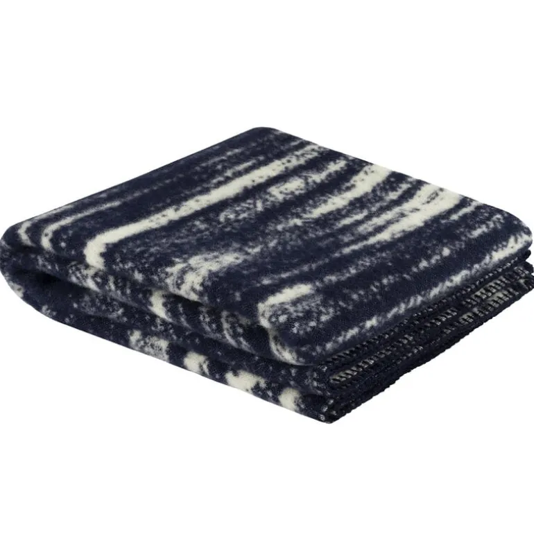 Hem Glitch throw, 180 x 130 cm, pale lemon - navy blue