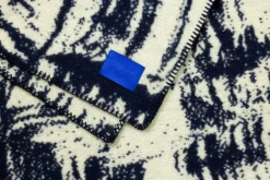 Hem Glitch throw, 180 x 130 cm, pale lemon - navy blue