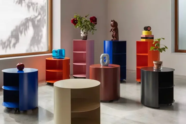 Hem Hide side table, ultramarine