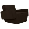 Hem Hunk lounge chair with armrests, Tiree Chocolate