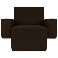 Hem Hunk lounge chair with armrests, Tiree Chocolate