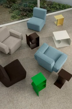 Hem Hunk lounge chair with armrests, Tiree Icicle