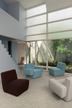 Hem Hunk lounge chair with armrests, Tiree Icicle