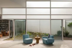 Hem Hunk lounge chair with armrests, Tiree Icicle