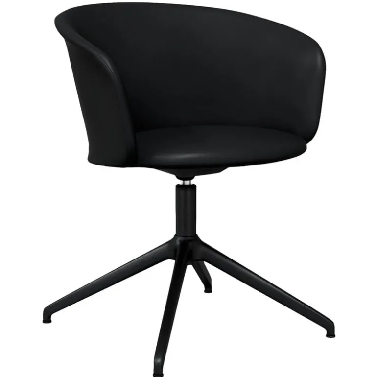 Hem Kendo swivel chair, black leather - black