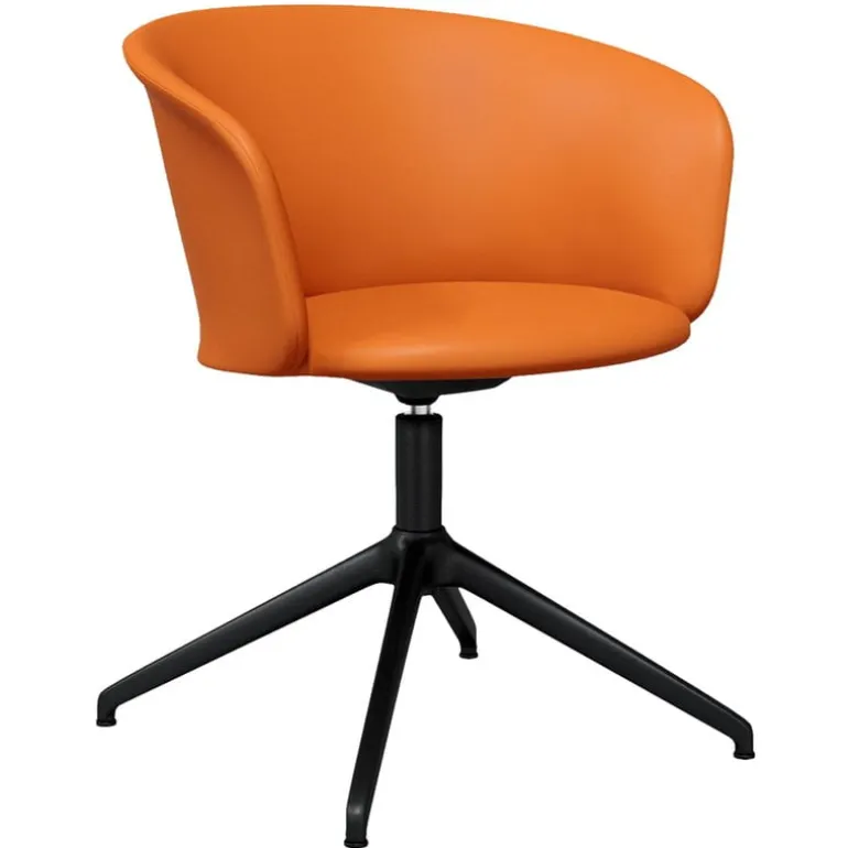 Hem Kendo swivel chair, cognac leather - black