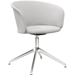 Hem Kendo swivel chair, porcelain - polished aluminium