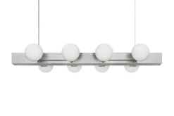Hem Knuckle Linear chandelier, brushed aluminum