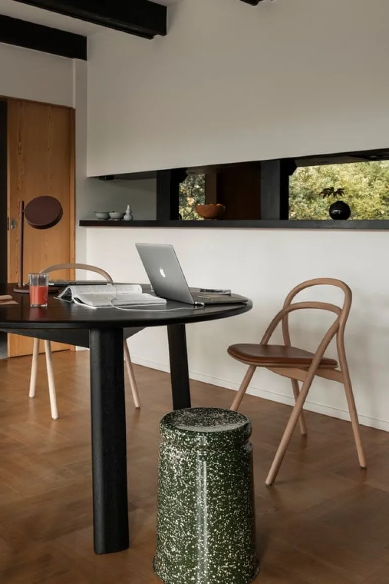 Hem Last stool, green - pink splatter