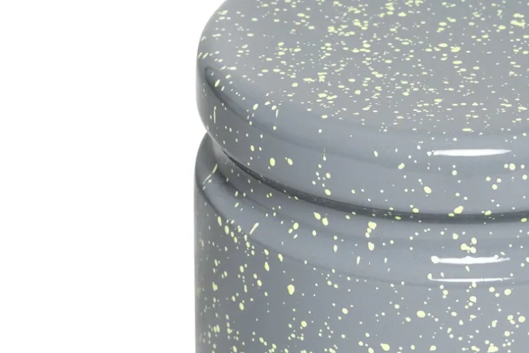 Hem Last stool, grey - lime splatter