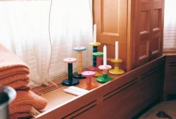Hem Pesa candle holder, medium, green - magenta - honey yellow