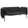 Hem Puffy 2,5 seater sofa, anthracite - black grey steel