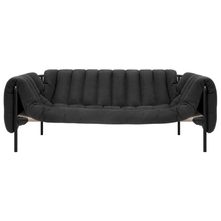 Hem Puffy 2,5 seater sofa, anthracite - black grey steel