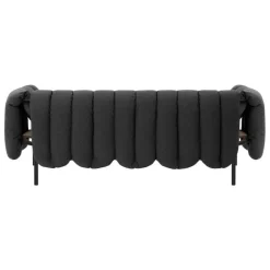 Hem Puffy 2,5 seater sofa, anthracite - black grey steel