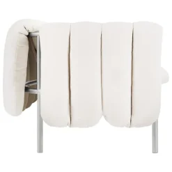 Hem Puffy 2,5 seater sofa, natural - stainless steel