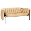 Hem Puffy 2,5 seater sofa, sand leather - black grey steel