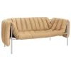 Hem Puffy 2,5 seater sofa, sand leather - stainless steel