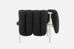 Hem Puffy lounge chair, anthracite - cream steel