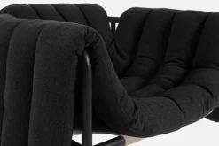 Hem Puffy lounge chair, anthracite - black grey steel