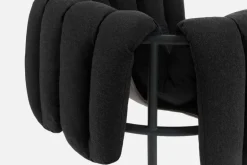 Hem Puffy lounge chair, anthracite - black grey steel