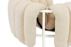 Hem Puffy lounge chair,  eggshell boucle - cream steel