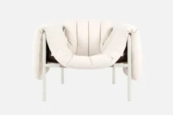 Hem Puffy lounge chair, natural - cream steel