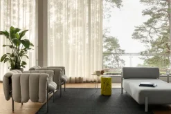 Hem Puffy lounge chair, natural - black grey steel