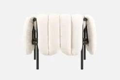 Hem Puffy lounge chair, natural - black grey steel