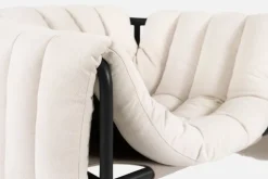 Hem Puffy lounge chair, natural - black grey steel