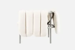 Hem Puffy lounge chair, natural - stainless steel