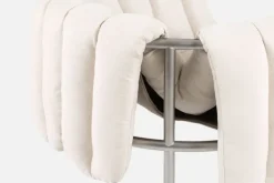 Hem Puffy lounge chair, natural - stainless steel