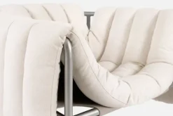 Hem Puffy lounge chair, natural - stainless steel