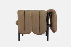 Hem Puffy lounge chair,  sawdust boucle - black grey steel