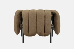 Hem Puffy lounge chair,  sawdust boucle - black grey steel