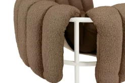 Hem Puffy lounge chair,  sawdust boucle - cream steel