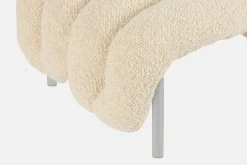 Hem Puffy ottoman, eggshell boucle - stainless steel
