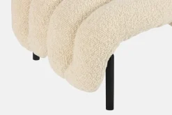 Hem Puffy ottoman, eggshell boucle - black grey steel